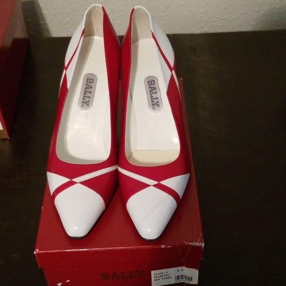 Bally Shoes - Vintage Bally shoes, red/white, unworn 8M Final$
